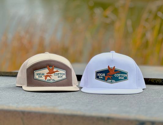 Duck Patch White Flat Bill