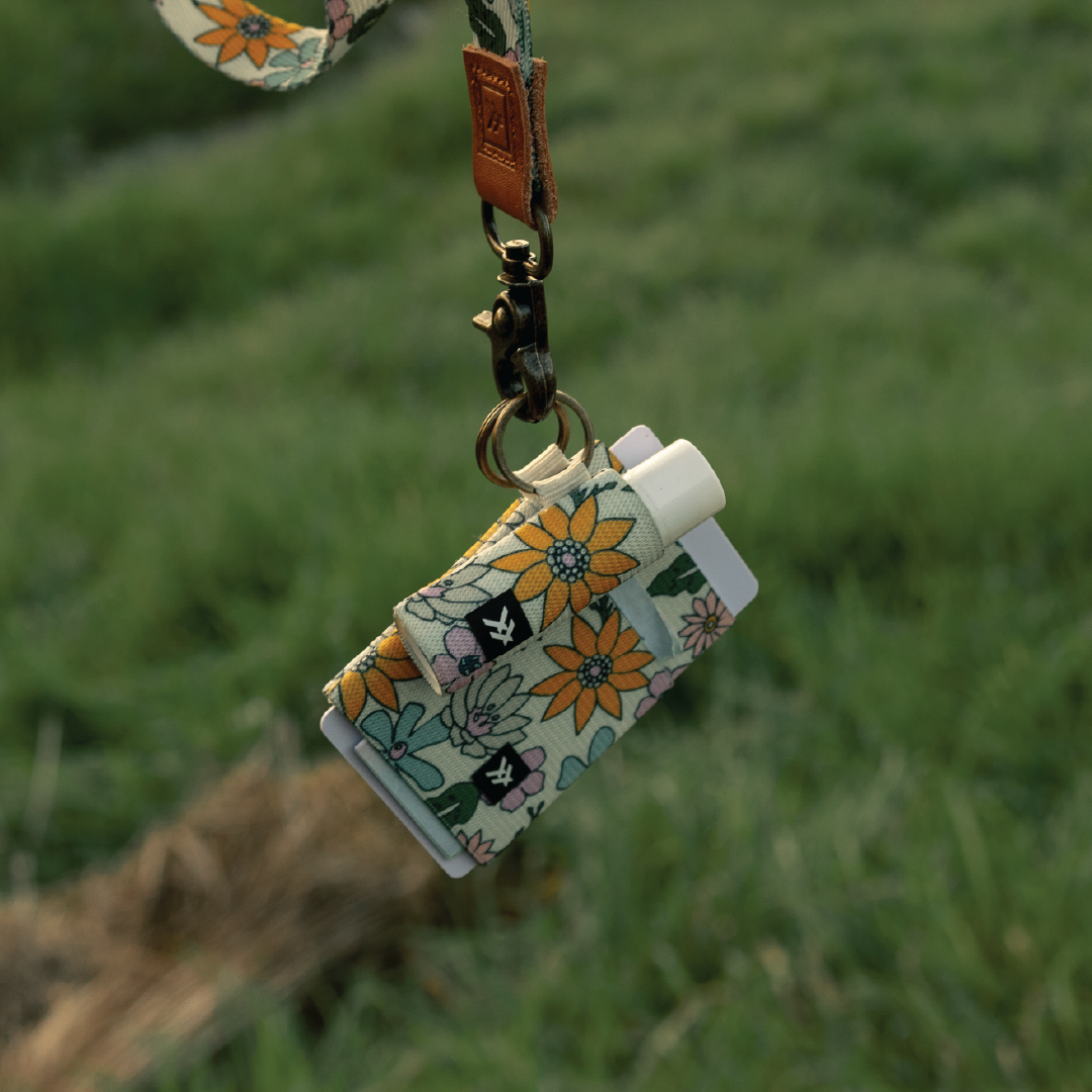 Mountain Flowers - Chapstick Holder Keychain