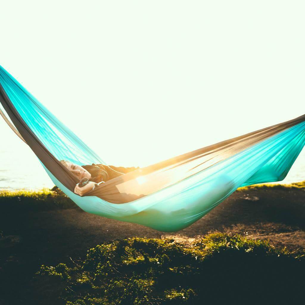 Double Hammock (Aqua & Charcoal) - Hanging Straps Sold Separately