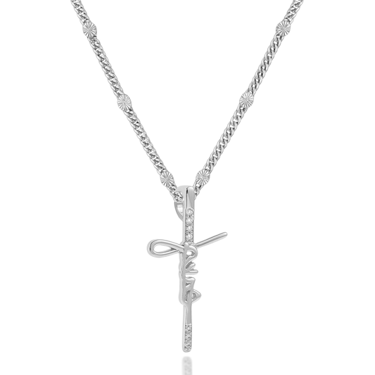 Jesus Script Cross Necklace