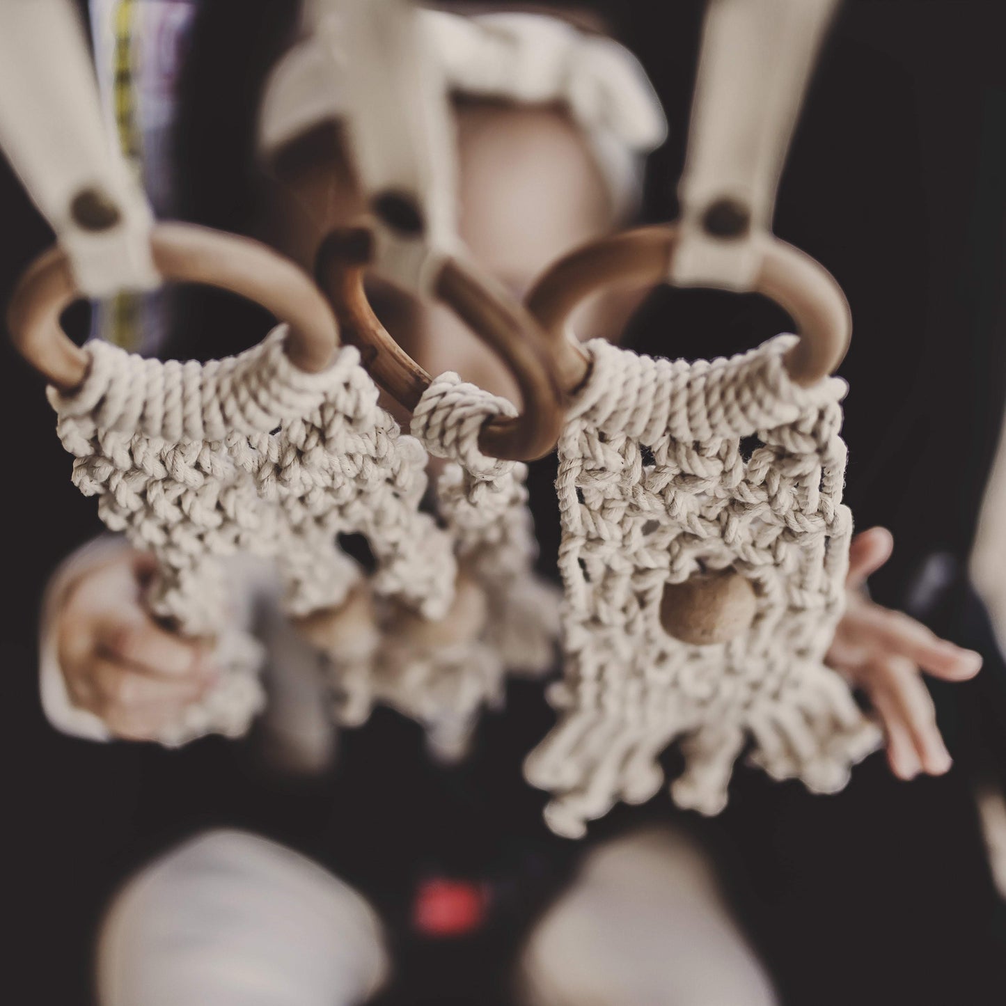 all-in-one toy | macrame mesh & bead