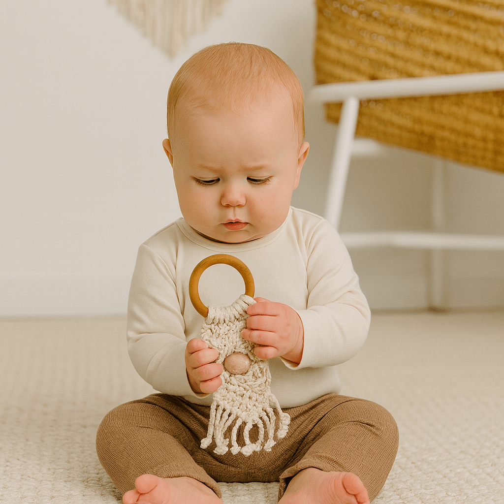 all-in-one toy | macrame mesh & bead